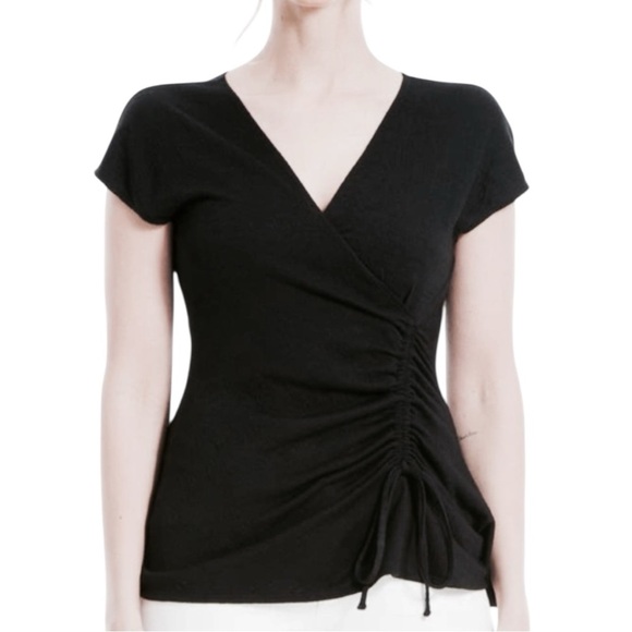 Max Studio Elegant Black Wrap Blouse small new - Picture 1 of 4